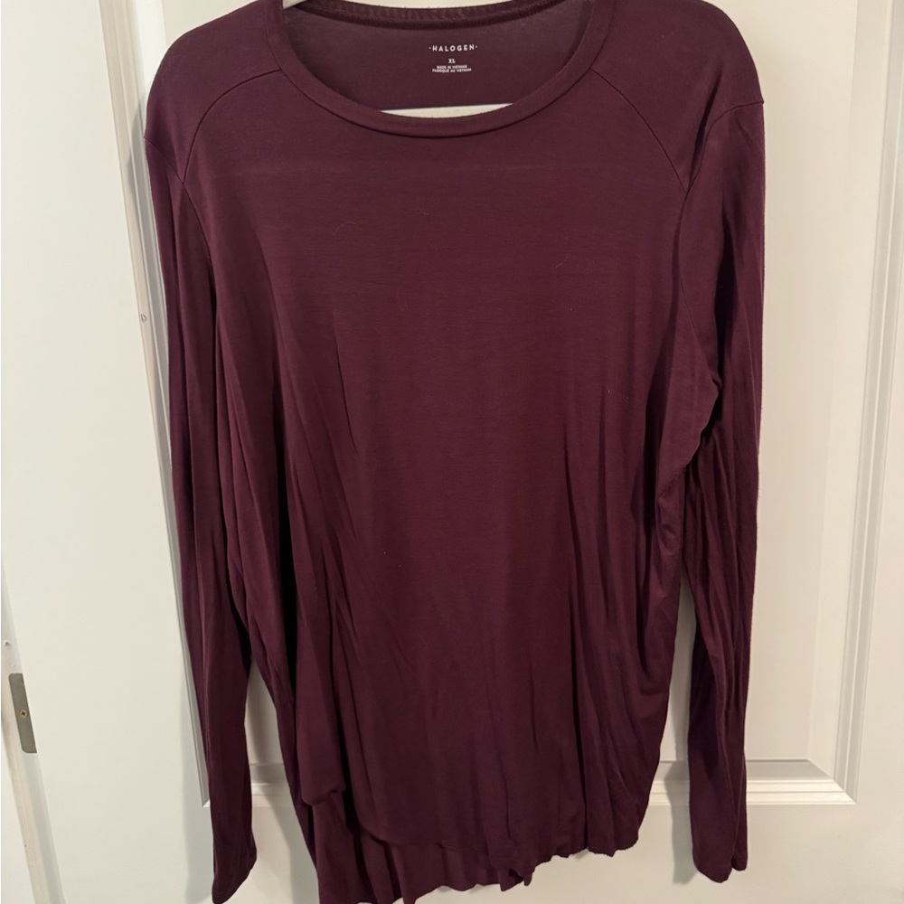 Halogen Red Long Sleeve Relaxed T-Shirt